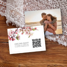 Foto en línea RSVP QR Código Boda de flores de cer