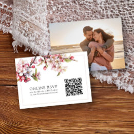 Foto en línea RSVP QR Código Boda de flores de cer