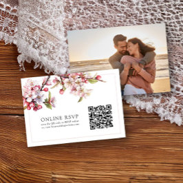 Foto en línea RSVP QR Código Boda de flores de cer