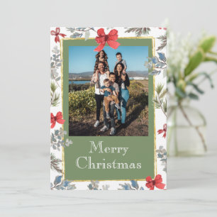 Foto en marco dorado Feliz Navidad Personalizado