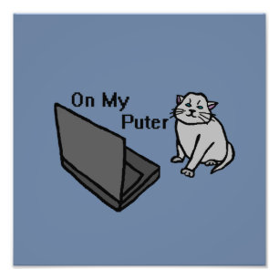 Foto En Mi Puter Divertida Gata Gris Meme De Computador