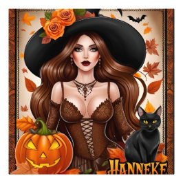 Foto Encantador Halloween Woman Wall Art - Otoño