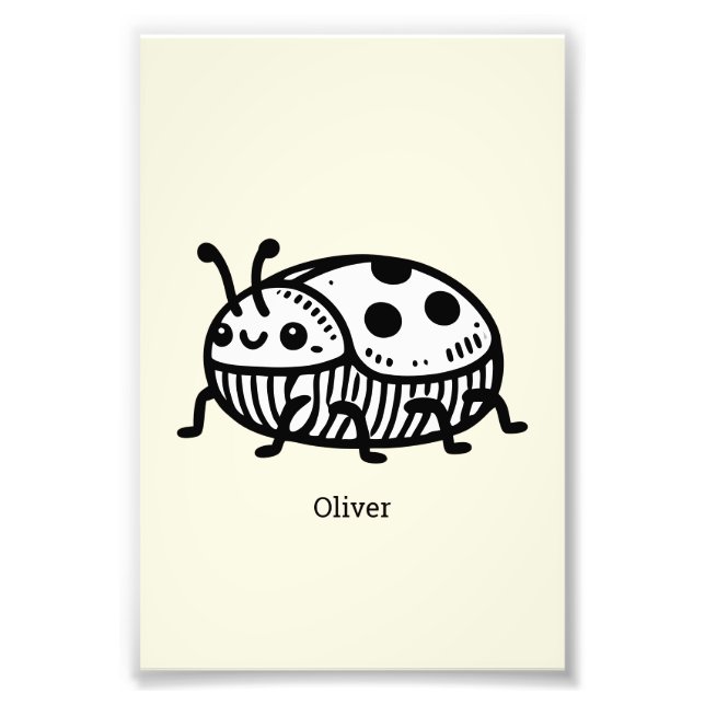 Foto Encantador Ilustracion de escarabajo a mano (Frente)