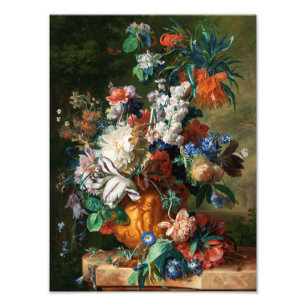 Foto Enero Van Huysum - ramo de flores en una urna