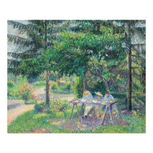 Foto Enfants attabés dans le jardin Camille Pissarro