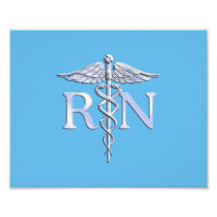 Enfermera inscrita RN Caduceus en Baby Blue
