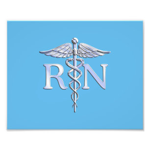 Foto Enfermera inscrita RN Caduceus en Baby Blue