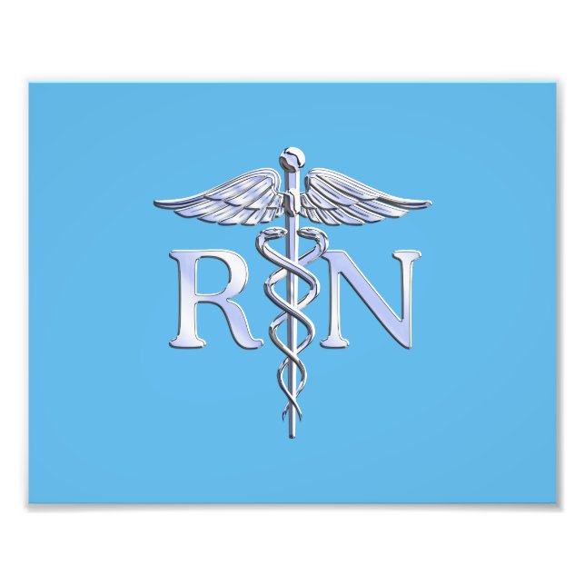 Foto Enfermera inscrita RN Caduceus en Baby Blue (Frente)