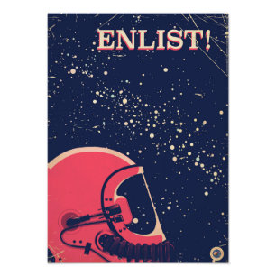 Foto Enlistar! poster de espacio vintage