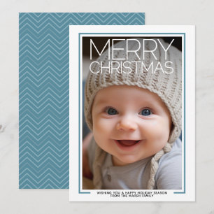 Foto: enorme Feliz Navidad - Borde blanco moderno