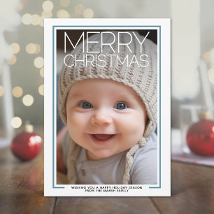 Foto: enorme Feliz Navidad - Borde blanco moderno