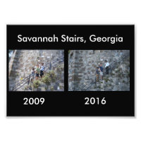 Entonces y ahora - escaleras de Savannah, GA