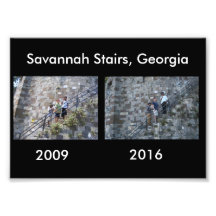 Entonces y ahora - escaleras de Savannah, GA