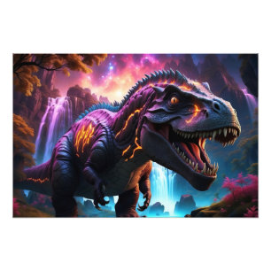 Foto Epic Cosmic Dinosaur Fantasía Vibrante Paisaje Pho