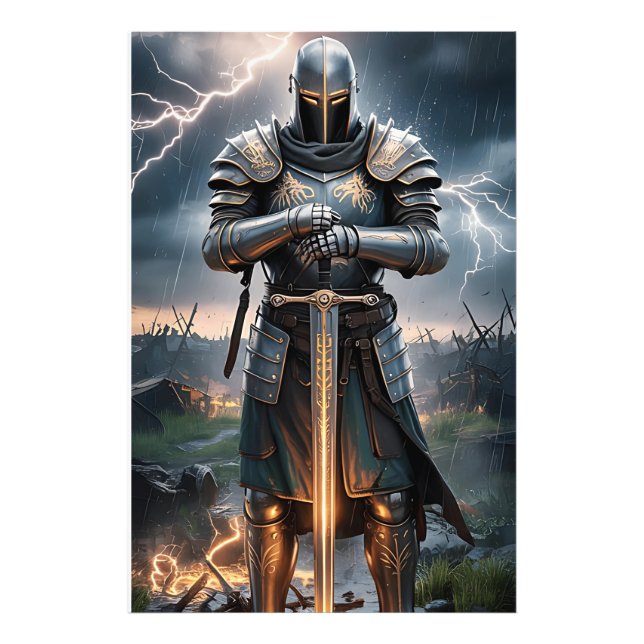 Foto Epic Knight Warrior Poster digital Fantas medieval (Frente)