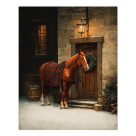 Foto Equestrian Tartan Christmas Poster