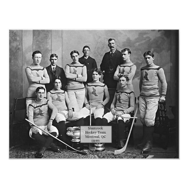 Foto Equipo de hockey sobre chamrock, Montreal, QC 1899 (Frente)