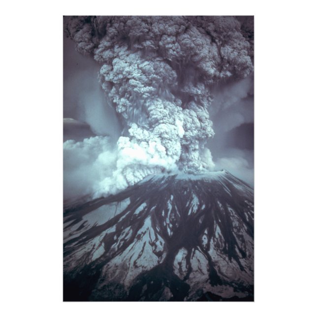 Foto Erupción del Monte Saint Helens Stratovolcano 1980 (Frente)