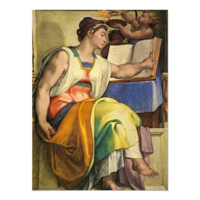 Foto Erythraean Sibyl por Michelangelo (Frente)