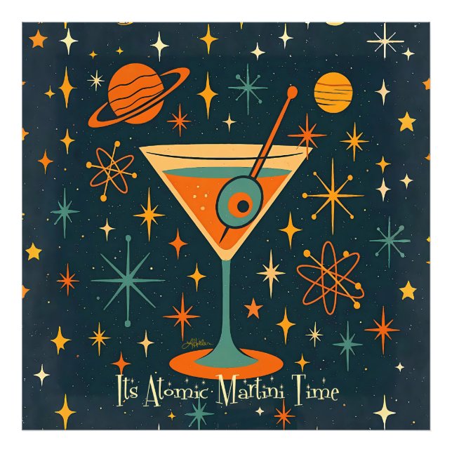 Foto Es hora del Martini Atómico Estrellas Cósmicas (Frente)