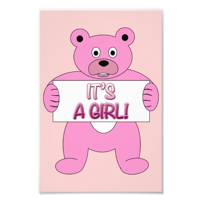 Foto Es un oso rosa Chica (Frente)
