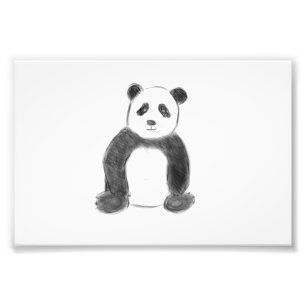 Foto Esbozo de panda blanco y negro