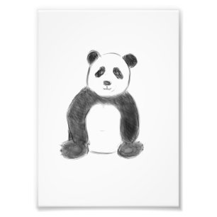 Foto Esbozo de panda blanco y negro