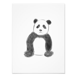 Foto Esbozo de panda blanco y negro