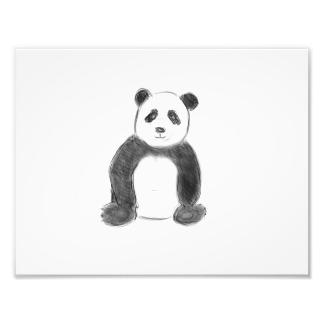 Foto Esbozo de panda blanco y negro (Frente)