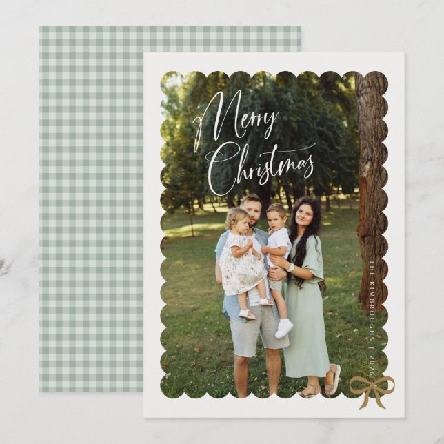 Foto Escalonada con Lazo Feliz Navidad (Anverso / Reverso)