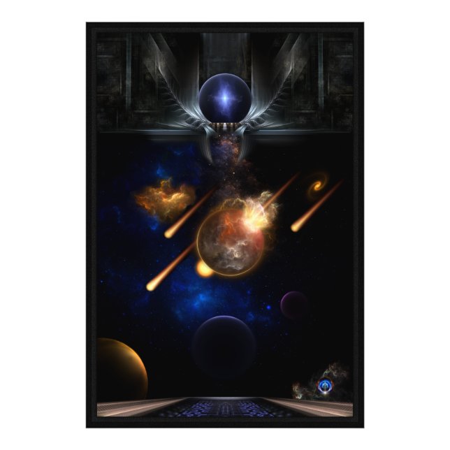 Foto Escapada de arte fractal asteroide apocalipsis (Frente)