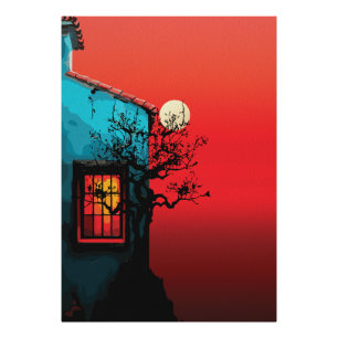 Foto Escena de la ventana del crepúsculo místico