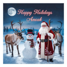 Escena de Navidades clásicos con Santa, hombre de 