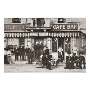 Foto Escenario de la calle del bar cafetería francés