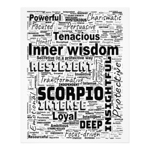 Foto Escorpio Zodiaco Word Cloud Inspiración Glossy