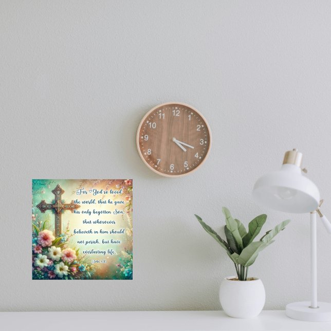 Foto Escritura contra Juan 3:16 Cruz Floral Pascua (Subido por el creador)