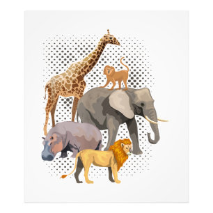 Foto Escuadrón Safari Africano Animales Graciosos Zooló