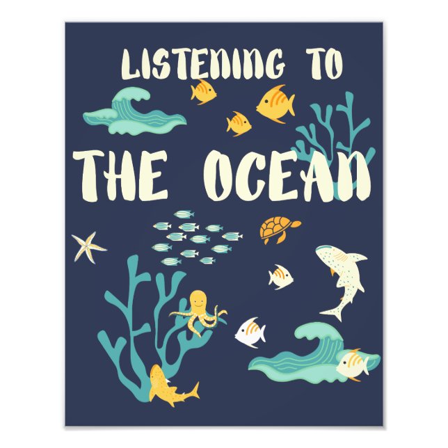 Foto Escuchando El Océano, Día De La Tierra, (Frente)