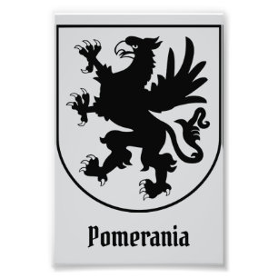 Foto Escudo de Armas de Pomerania Negro y Blanco Herald