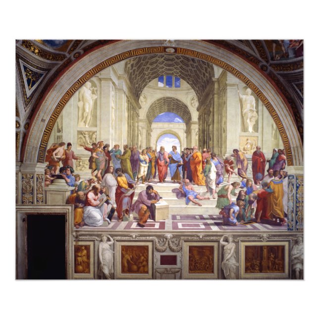 Foto Escuela de Atenas, de la Stanza della Segnatura (Frente)
