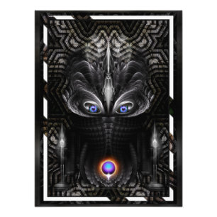 Foto Escultura de guerrero oscuro arte fractal