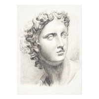Escultura griega antigua retrato negro y blanco