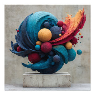 Foto Esfera Vibrante Agrietada Escultura Explosiva de C