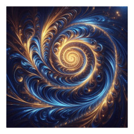 Foto Espacio abstracto moderno Royal Blue and Gold Swir