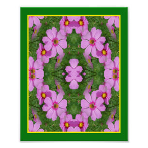 Foto Espejo de flores de margarita de Cosmos rosados Re