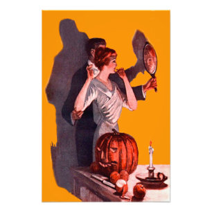 Foto Espejo de pareja Art Deco Jack O Lantern Calabaza