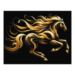 Foto Espíritu Dorado – Caballo abstracto en movimiento
