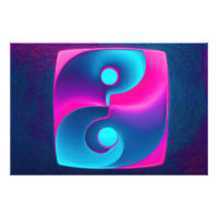 Espiritualidad radiante: Vibrante Yin Yang rosa y 