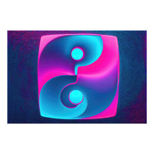 Foto Espiritualidad radiante: Vibrante Yin Yang rosa y 
