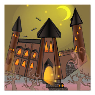 Foto Espumosa casa de brujas de Halloween y castillo de